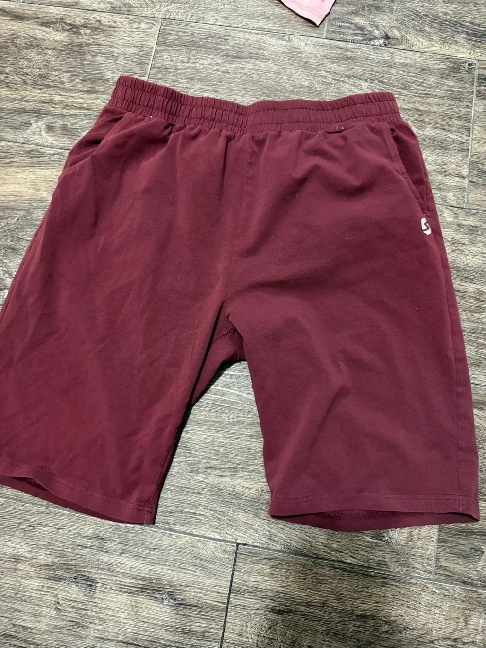 Men's Athletic Shorts in Deep Maroon with Elastic Waist